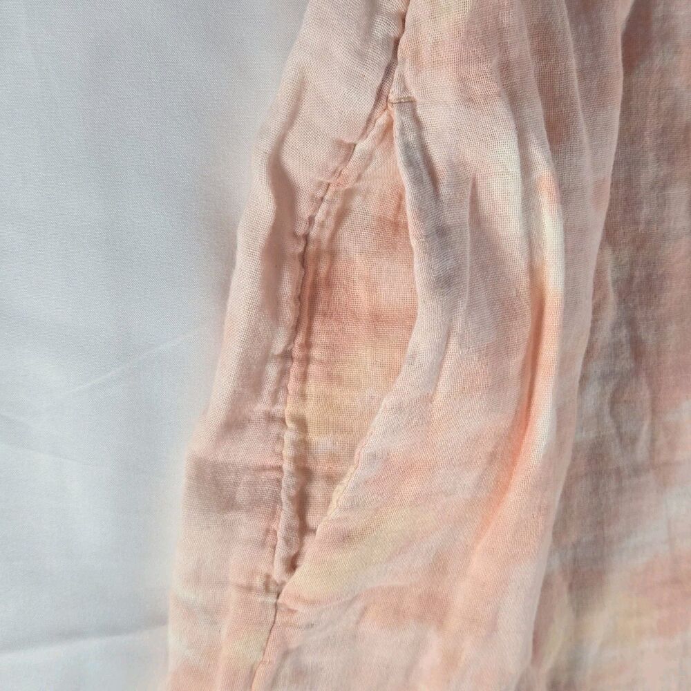 Time and Tru Peach Tie Dye Maxi Dress Women’s L Sleeveless Cotton Ruffle Pockets - Picture 6 of 11